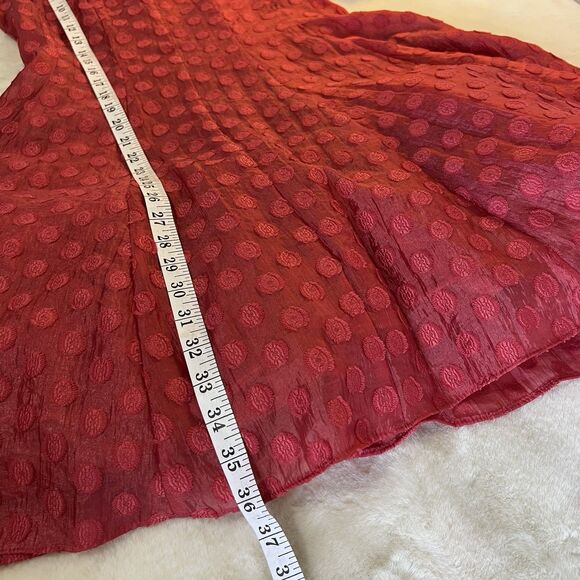 Rachel Parcell Anthropologie Flared Organza Dress Pink Polka Dot Women’s 4 - Picture 13 of 14